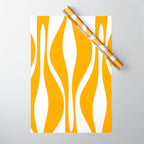 Mid Century Modern Abstract Lounge Pattern in Yellow Orange and White Wrapping Paper Gallery Image 1