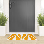 Mid Century Modern Abstract Lounge Pattern in Yellow Orange and White Welcome Mat Gallery Image 3