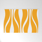 Mid Century Modern Abstract Lounge Pattern in Yellow Orange and White Welcome Mat Gallery Image 1