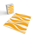 Mid Century Modern Abstract Lounge Pattern in Yellow Orange and White Jigsaw Puzzle Gallery Image 2