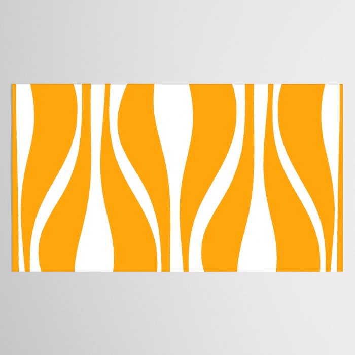 Mid Century Modern Abstract Lounge Pattern in Yellow Orange and White Tablecloth Gallery Image 2