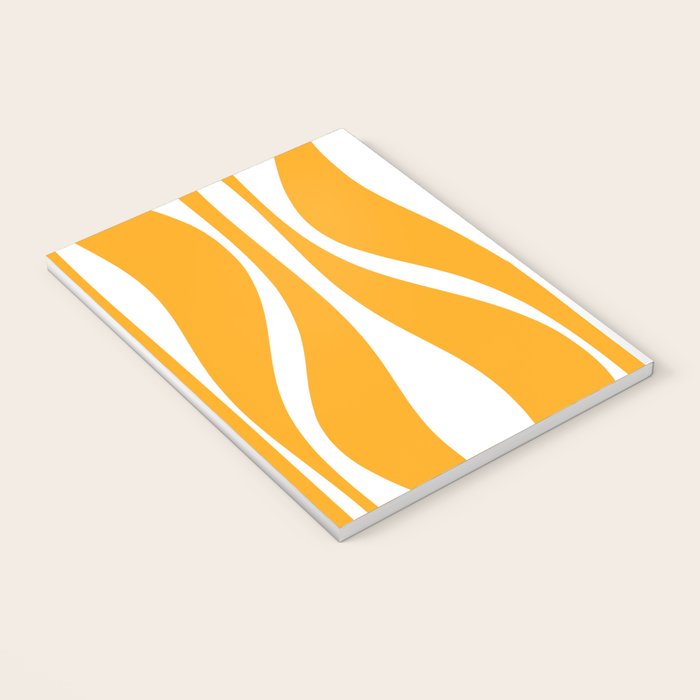 Mid Century Modern Abstract Lounge Pattern in Yellow Orange and White Notebook Gallery Image 3