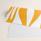 Mid Century Modern Abstract Lounge Pattern in Yellow Orange and White Wrapping Paper Gallery Image 2