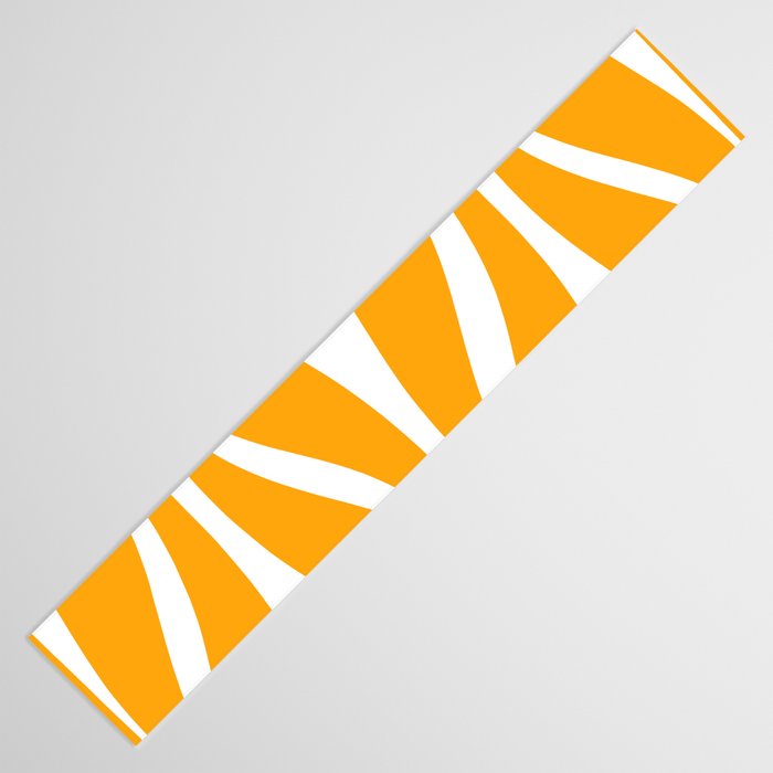 Mid Century Modern Abstract Lounge Pattern in Yellow Orange and White Table Runner Gallery Image 3