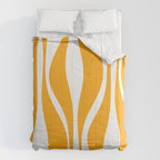 Mid Century Modern Abstract Lounge Pattern in Yellow Orange and White Comforter Gallery Image 6