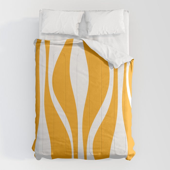 Mid Century Modern Abstract Lounge Pattern in Yellow Orange and White Comforter Gallery Image 6