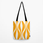Mid Century Modern Abstract Lounge Pattern in Yellow Orange and White Tote Bag Gallery Image 2
