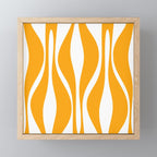 Mid Century Modern Abstract Lounge Pattern in Yellow Orange and White Mini Art Print Gallery Image 1