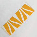 Mid Century Modern Abstract Lounge Pattern in Yellow Orange and White Yoga Mat Gallery Image 1