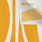 Mid Century Modern Abstract Lounge Pattern in Yellow Orange and White Wall Tapestry Gallery Image 3