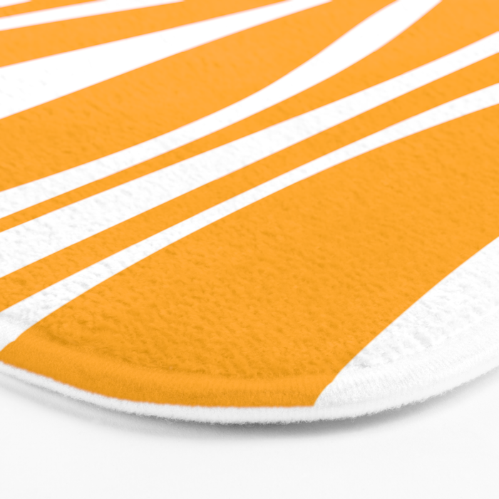 Mid Century Modern Abstract Lounge Pattern in Yellow Orange and White Bath Mat Gallery Image 3