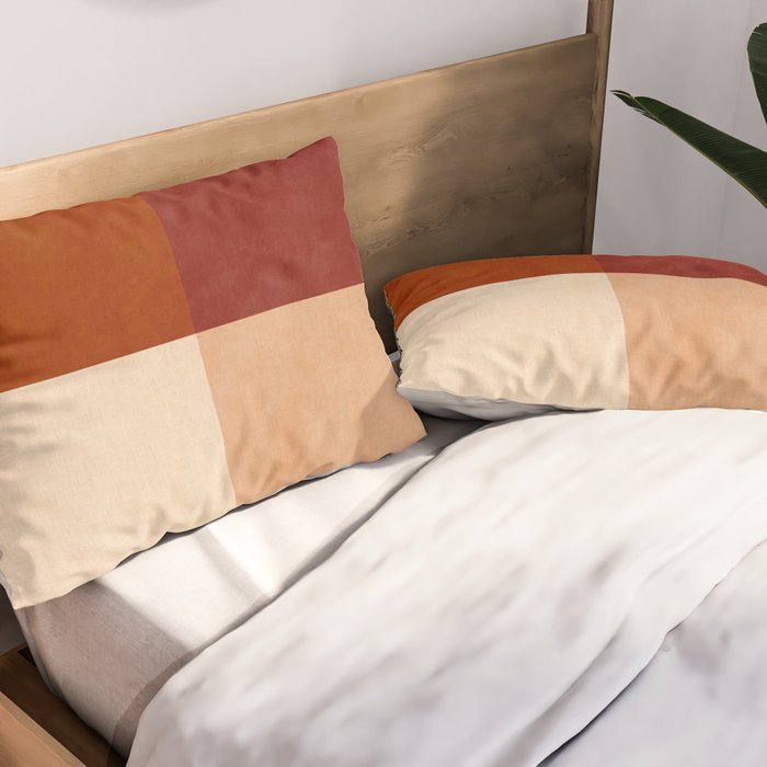 abstract retro shapes earthy 9 Pillow Sham Gallery Image 2