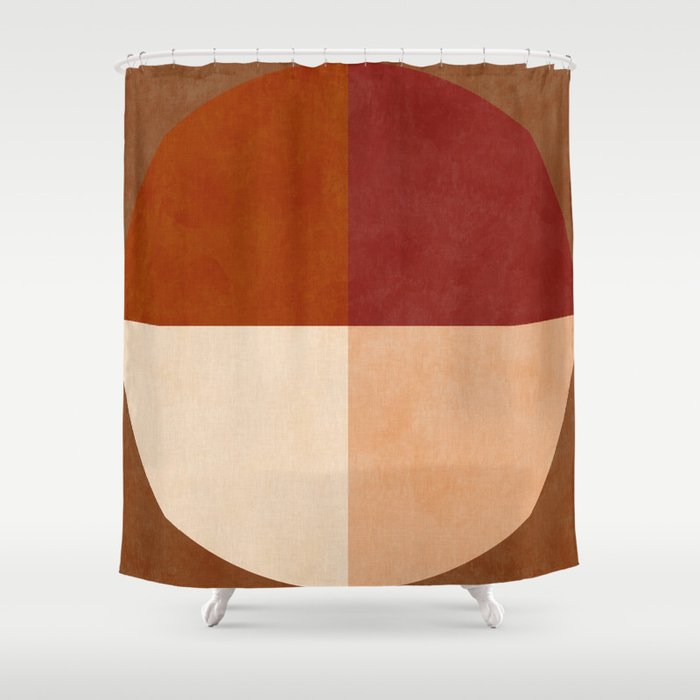 abstract retro shapes earthy 9 Shower Curtain Gallery Image 1