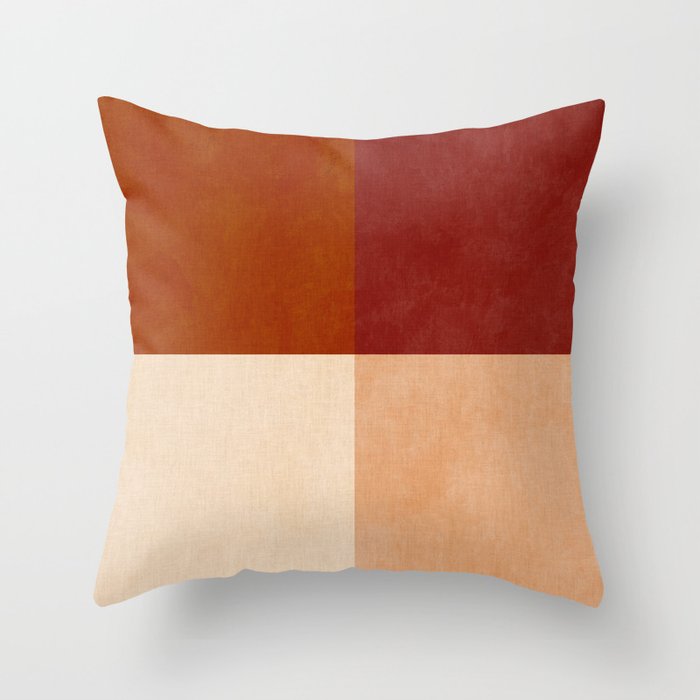 abstract retro shapes earthy 9 Throw Pillow Gallery Image 6