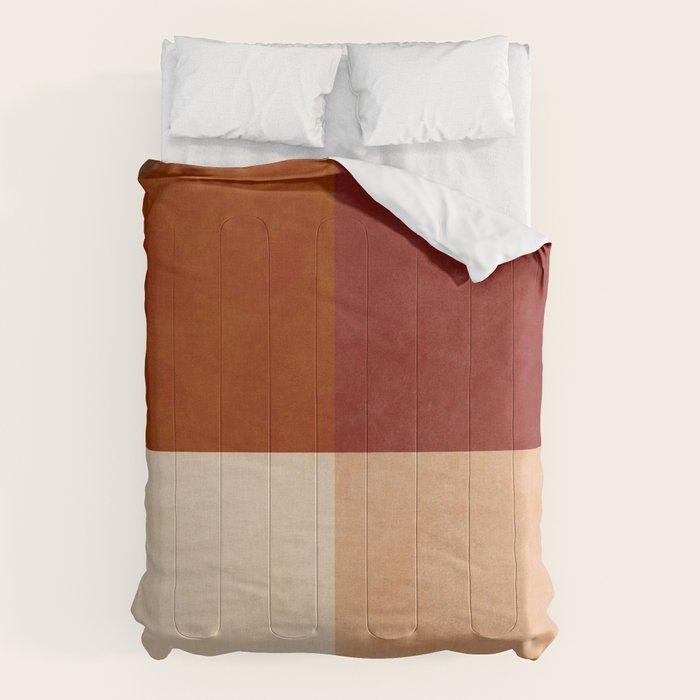 abstract retro shapes earthy 9 Comforter Gallery Image 6
