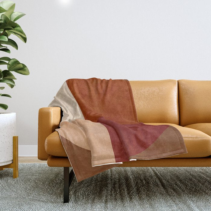 abstract retro shapes earthy 9 Throw Blanket Gallery Image 1