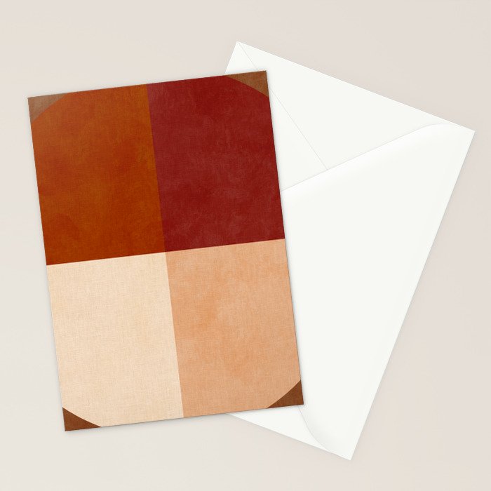 abstract retro shapes earthy 9 Stationery Card Gallery Image 2