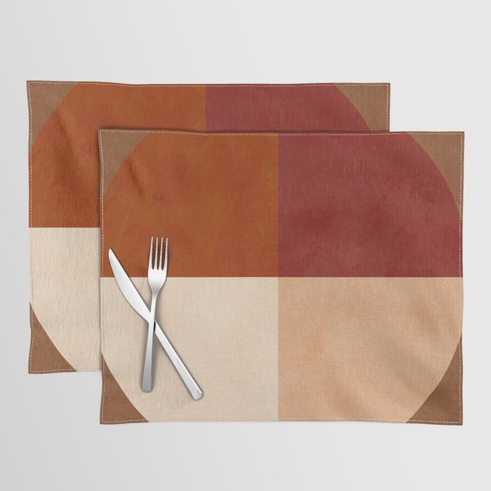 abstract retro shapes earthy 9 Placemat Gallery Image 1