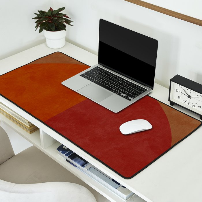 abstract retro shapes earthy 9 Desk Mat Gallery Image 2