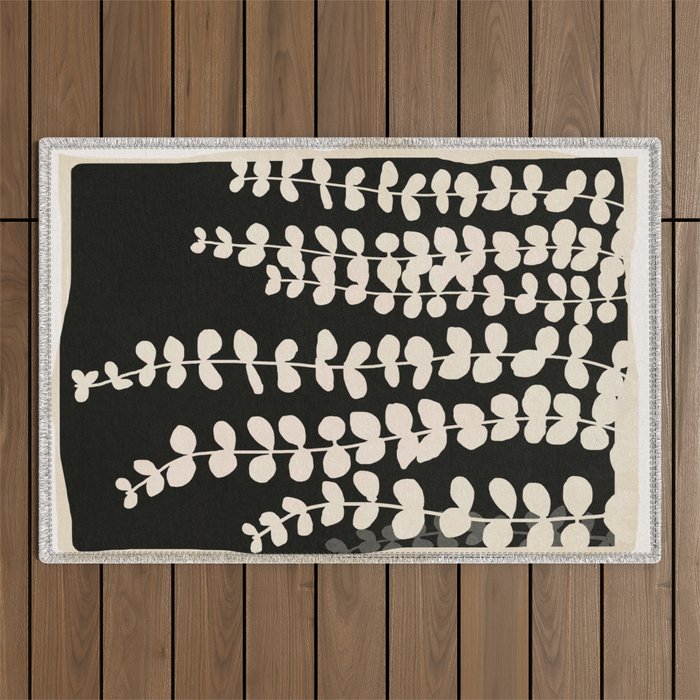 Minimal Abstract Leaves 17 Outdoor Rug Gallery Image 1