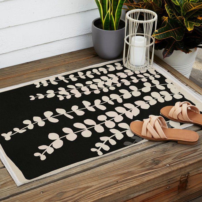 Minimal Abstract Leaves 17 Outdoor Rug Gallery Image 2