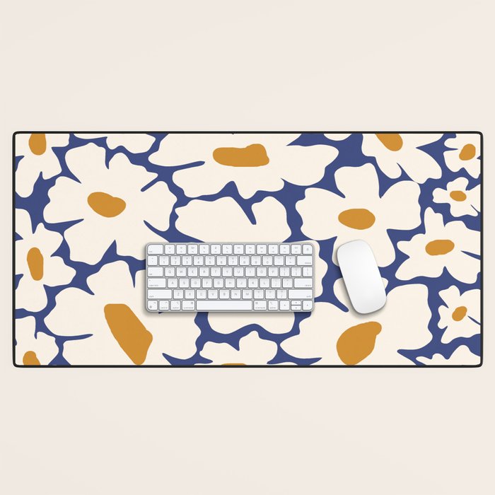 Boho Blue blossom garden  Desk Mat Gallery Image 1