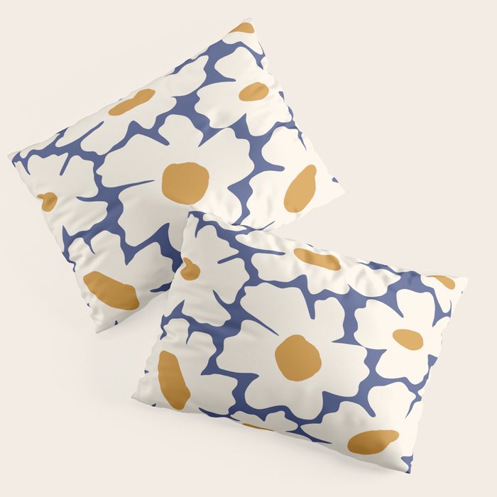 Boho Blue blossom garden  Pillow Sham Gallery Image 3