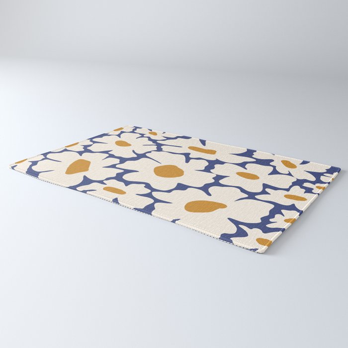 Boho Blue blossom garden  Rug Gallery Image 3