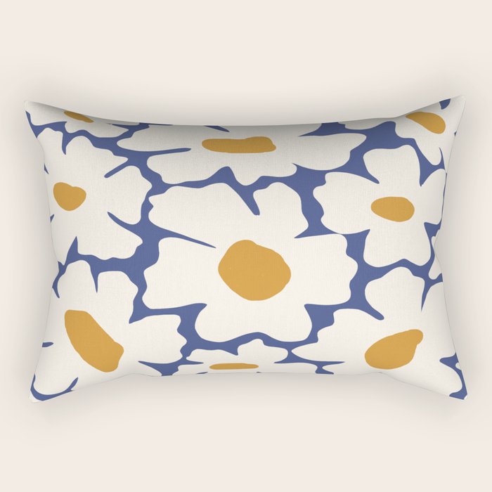 Boho Blue blossom garden  Rectangular Pillow Gallery Image 2