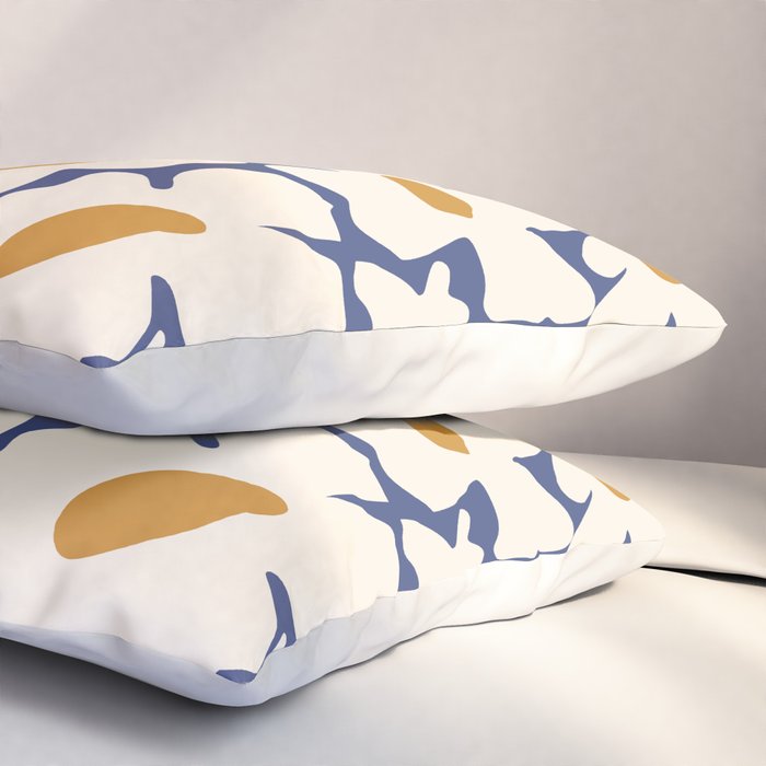 Boho Blue blossom garden  Pillow Sham Gallery Image 3