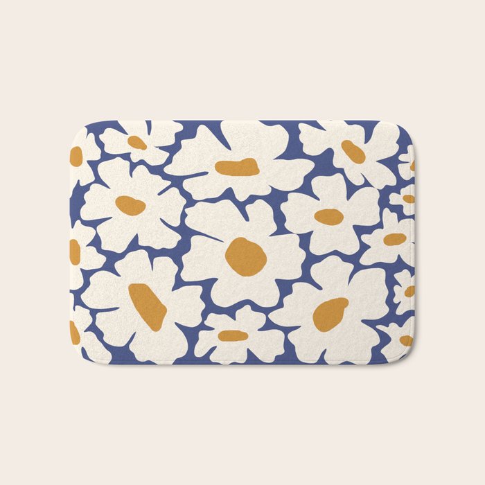 Boho Blue blossom garden  Bath Mat Gallery Image 1