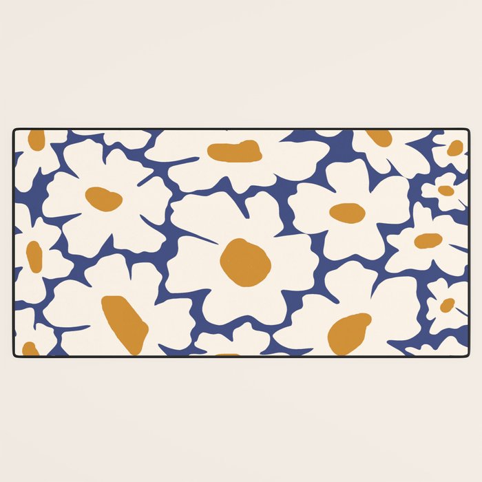 Boho Blue blossom garden  Desk Mat Gallery Image 3