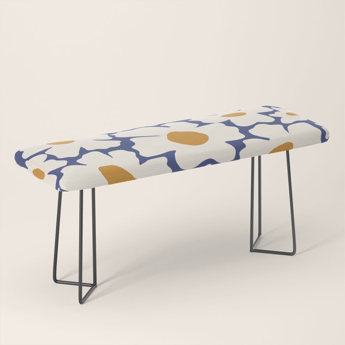 Boho Blue blossom garden  Bench Gallery Image 1