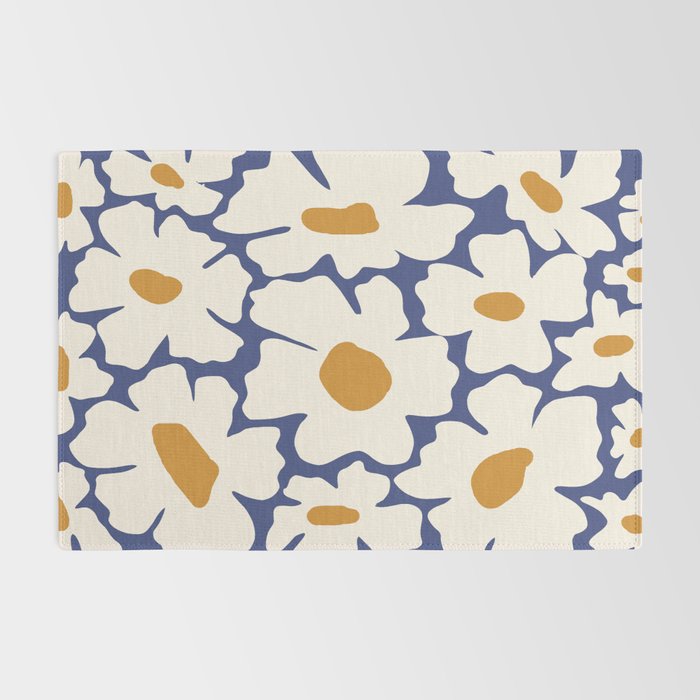 Boho Blue blossom garden  Rug Gallery Image 2