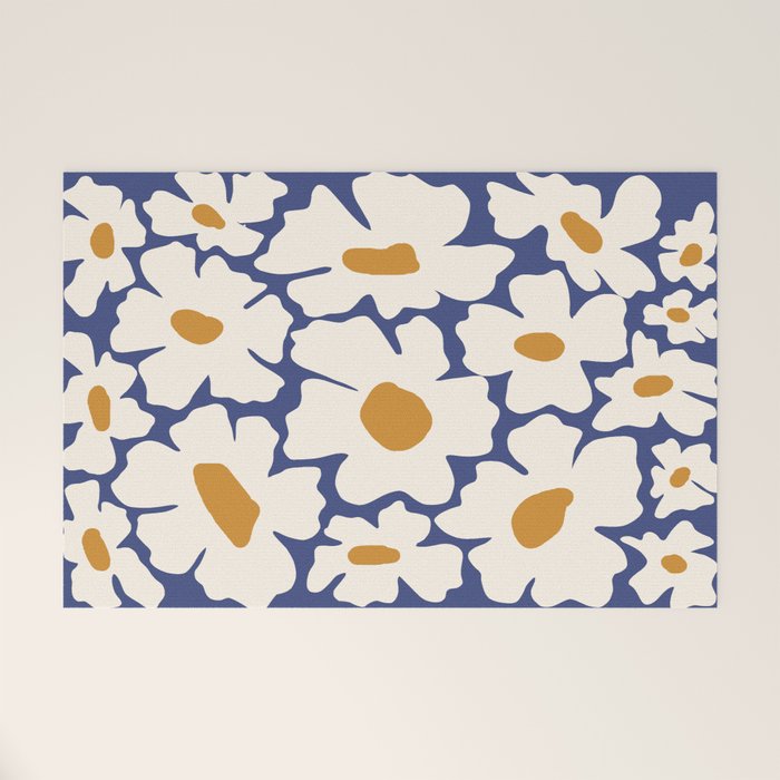 Boho Blue blossom garden  Welcome Mat Gallery Image 1