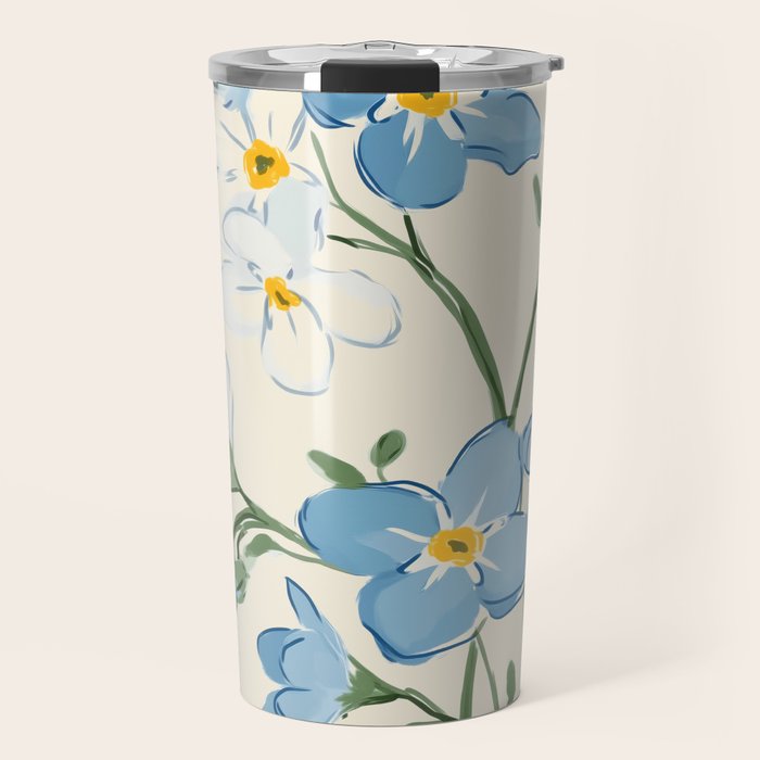 Wildflower Garden in Soft Tones Travel Mug Gallery Image 1