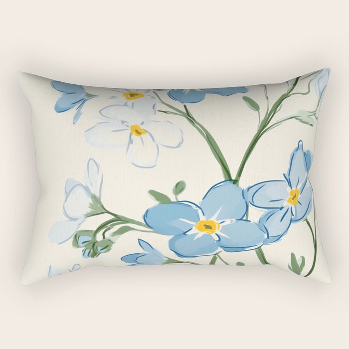 Wildflower Garden in Soft Tones Rectangular Pillow Gallery Image 2