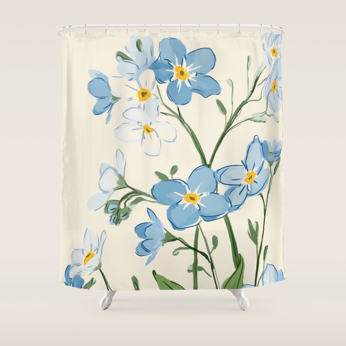 Wildflower Garden in Soft Tones Shower Curtain Gallery Image 1