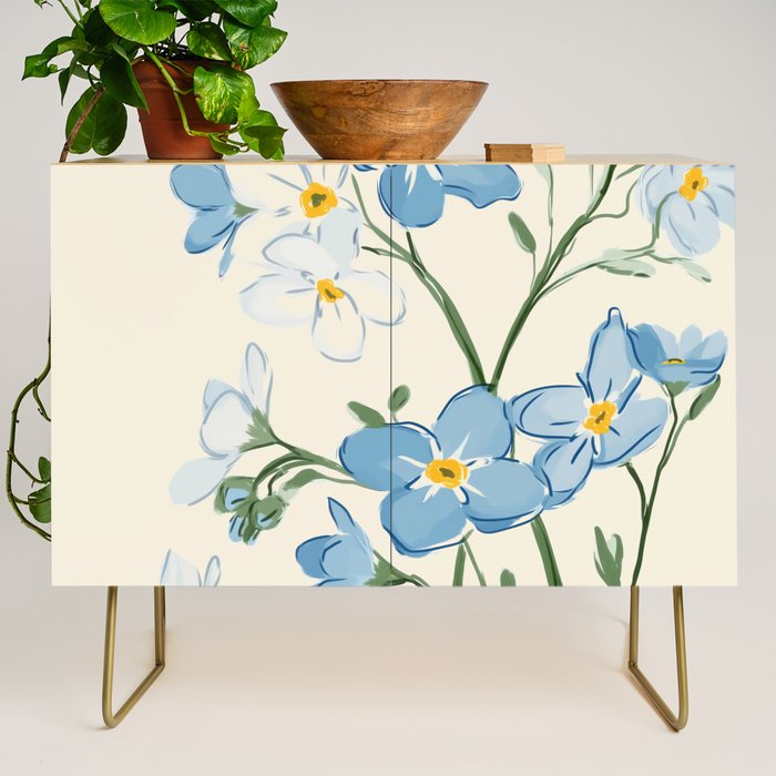 Wildflower Garden in Soft Tones Credenza Gallery Image 1