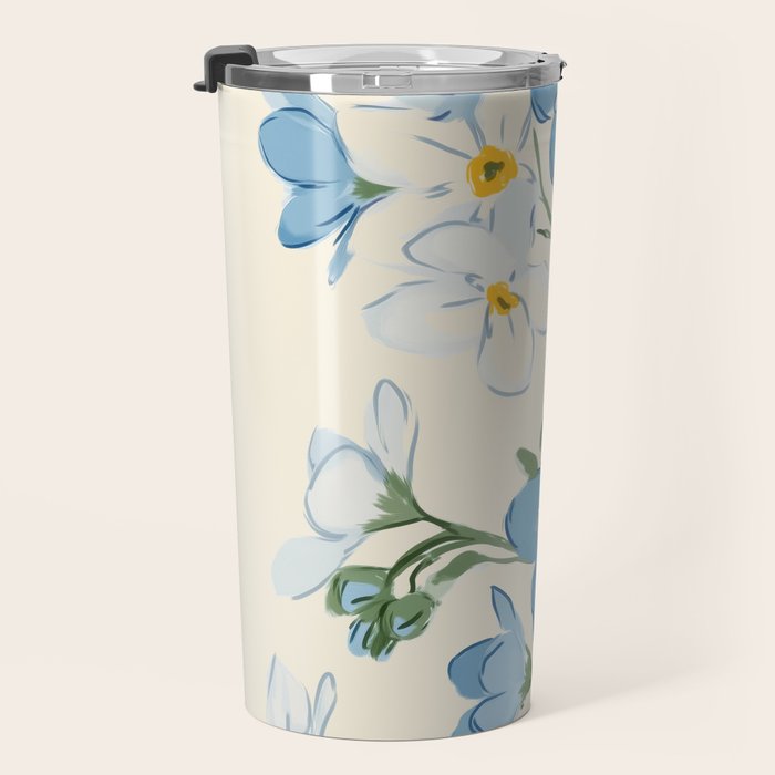 Wildflower Garden in Soft Tones Travel Mug Gallery Image 3