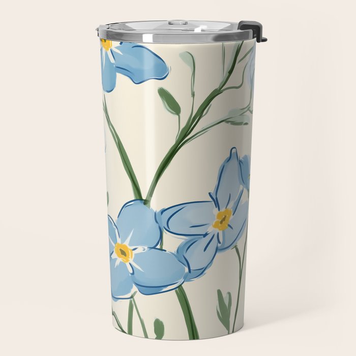 Wildflower Garden in Soft Tones Travel Mug Gallery Image 2