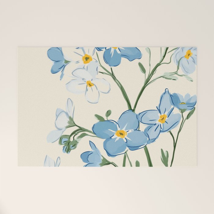 Wildflower Garden in Soft Tones Welcome Mat Gallery Image 1