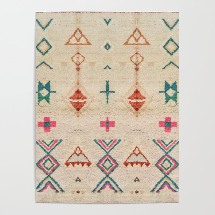 Vintage Moroccan Berber Carpet Poster Gallery Image 1