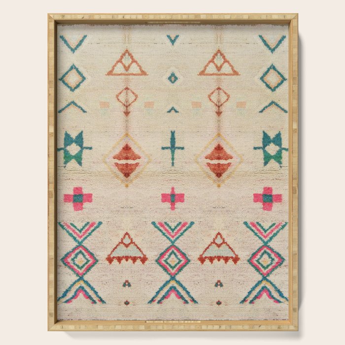 Vintage Moroccan Berber Carpet Serving Tray Gallery Image 1