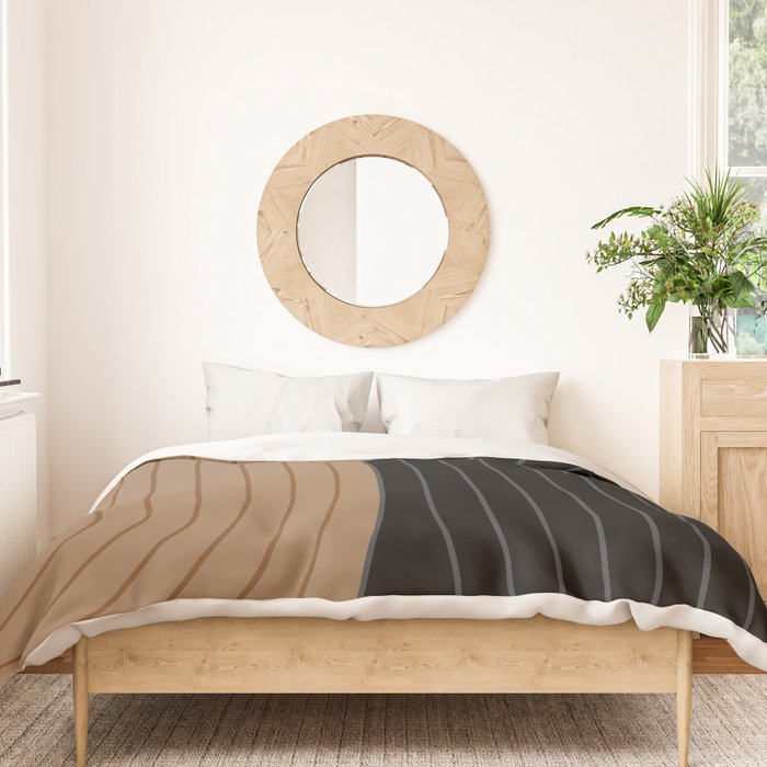 Two Tone Line Curvature XXXVI Duvet Cover Gallery Image 3