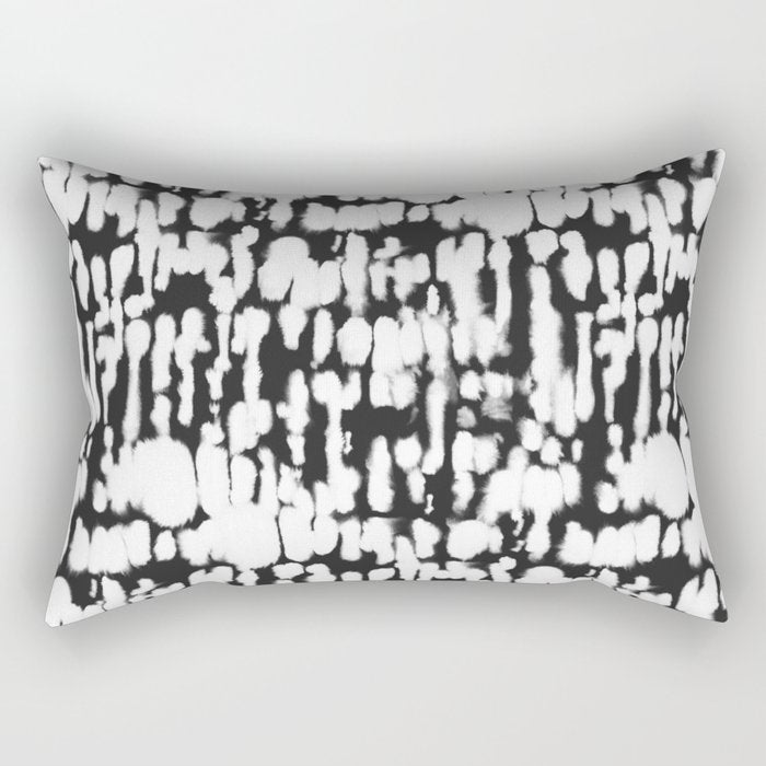 Inky Inverse Black and White Rectangular Pillow Gallery Image 1