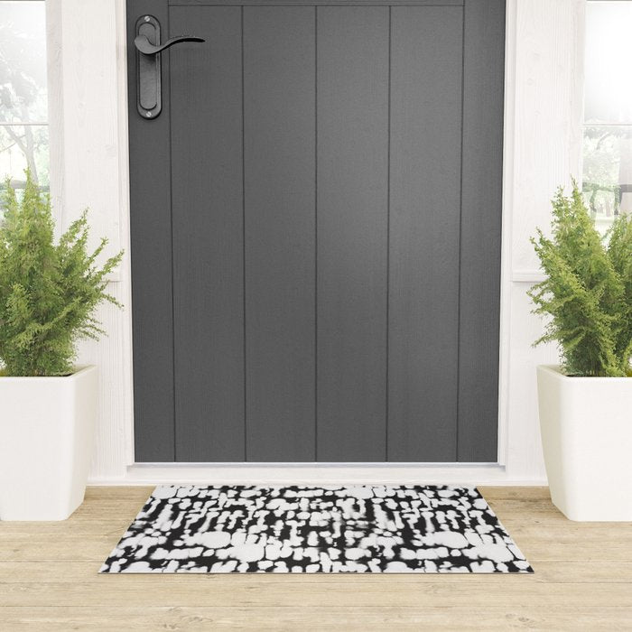 Inky Inverse Black and White Welcome Mat Gallery Image 3