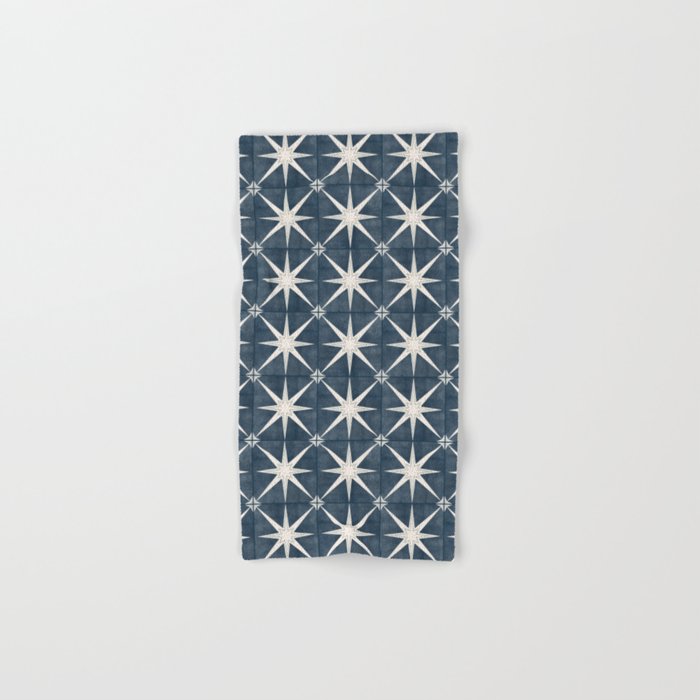 arlo star tile - stone blue Bath Towel Gallery Image 1