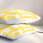 Mid Century Modern Yellow Loops Abstract Pattern Pillow Sham Gallery Image 3