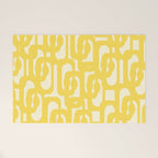 Mid Century Modern Yellow Loops Abstract Pattern Welcome Mat Gallery Image 1